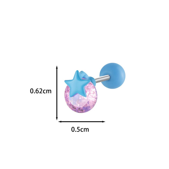 Wholesale Metal Ear Bone Nail With Copper Inlaid Zircon Star Pattern For Women Princess And Minimalist Style Electroplating Processing