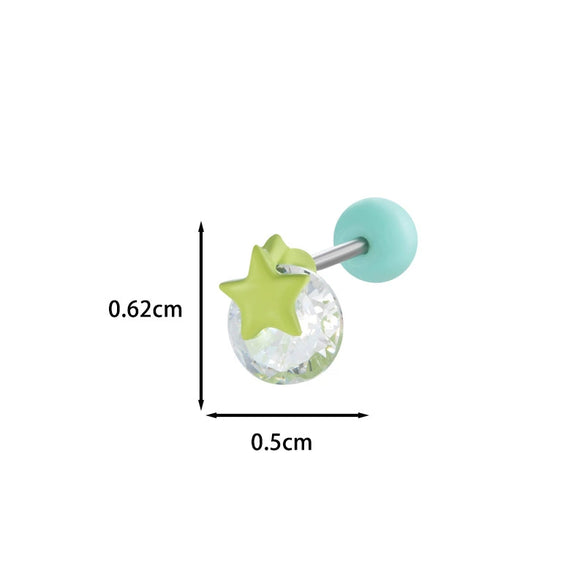 Wholesale Metal Ear Bone Nail With Copper Inlaid Zircon Star Pattern For Women Princess And Minimalist Style Electroplating Processing