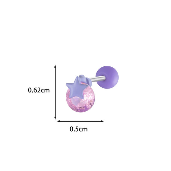 Wholesale Metal Ear Bone Nail With Copper Inlaid Zircon Star Pattern For Women Princess And Minimalist Style Electroplating Processing