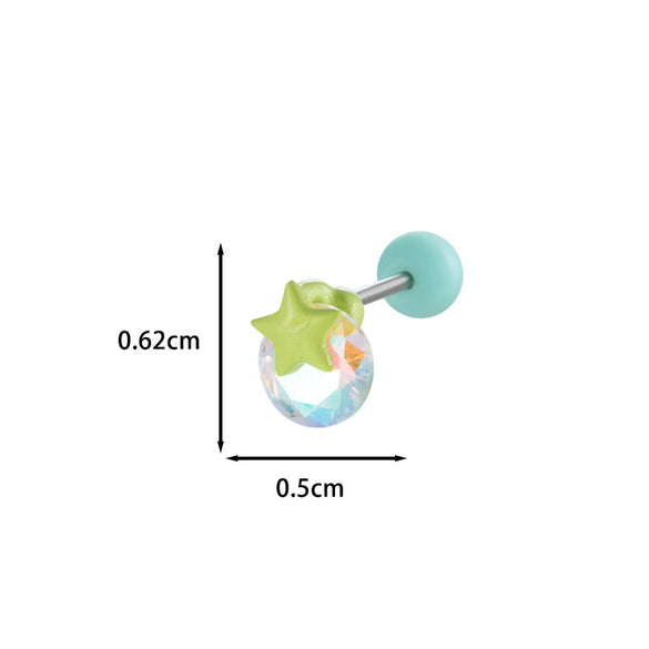 Wholesale Metal Ear Bone Nail With Copper Inlaid Zircon Star Pattern For Women Princess And Minimalist Style Electroplating Processing