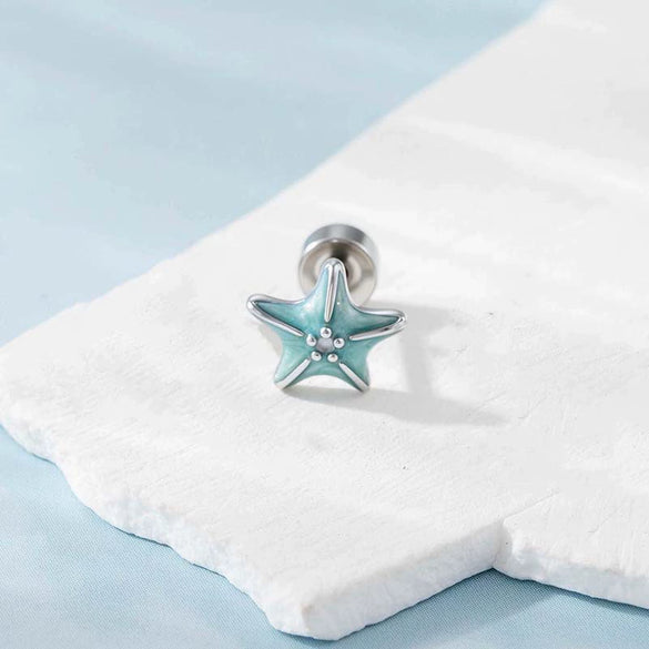 Wholesale Metal Ear Bone Piercing In Fashion Style With Shell Pattern And Electroplating Process