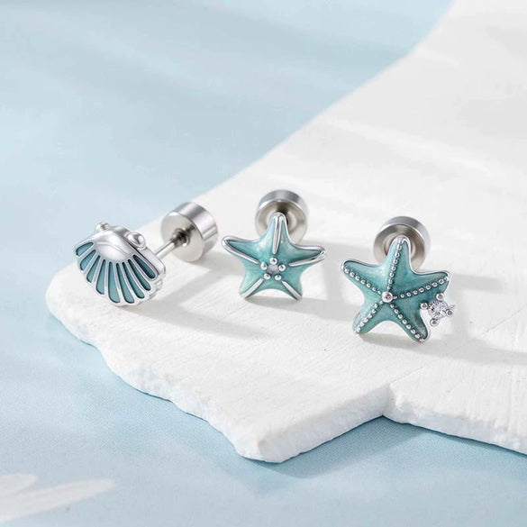 Wholesale Metal Ear Bone Piercing In Fashion Style With Shell Pattern And Electroplating Process