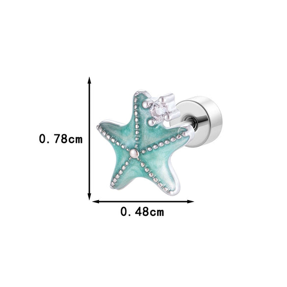 Wholesale Metal Ear Bone Piercing In Fashion Style With Shell Pattern And Electroplating Process