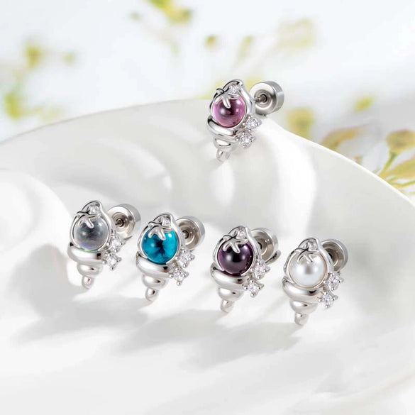 Wholesale Metal Ear Bone Piercing With Conch Shape Fresh Microinlaid Zircon Electroplating Fashion Style