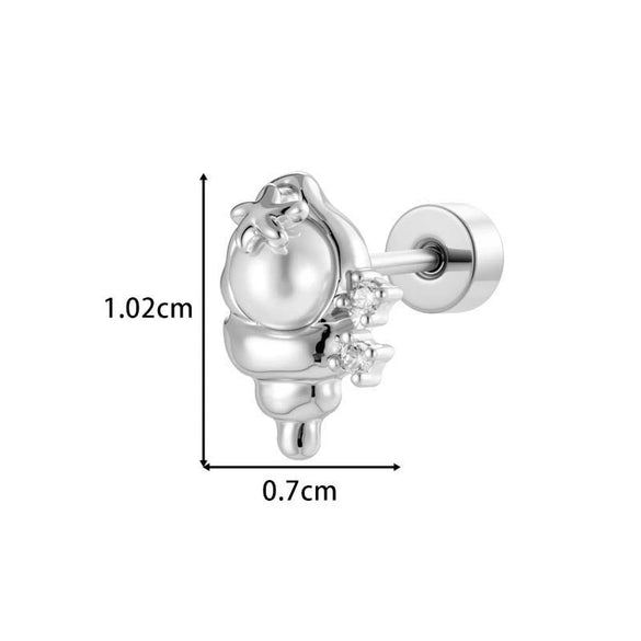Wholesale Metal Ear Bone Piercing With Conch Shape Fresh Microinlaid Zircon Electroplating Fashion Style
