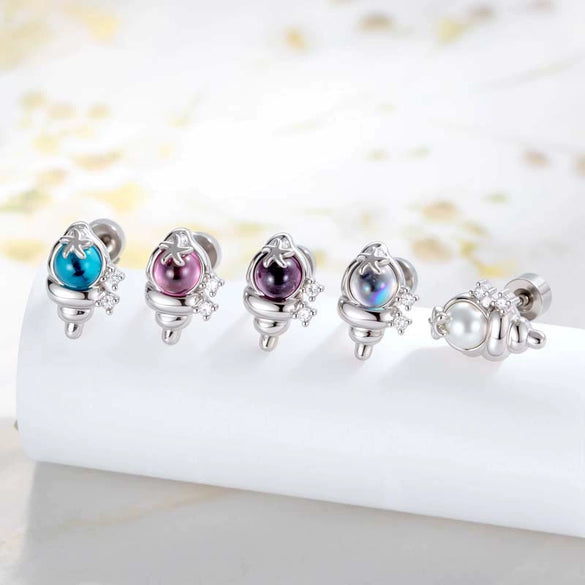 Wholesale Metal Ear Bone Piercing With Conch Shape Fresh Microinlaid Zircon Electroplating Fashion Style