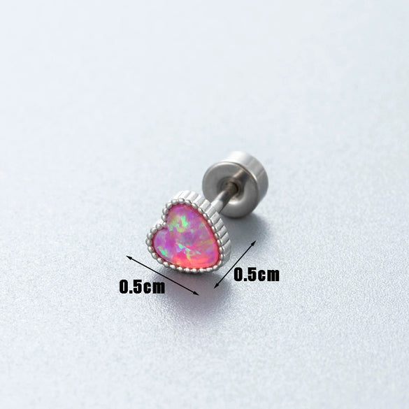 Wholesale Metal Earring With Star And Heart Shape Opal Inlay Highend Style