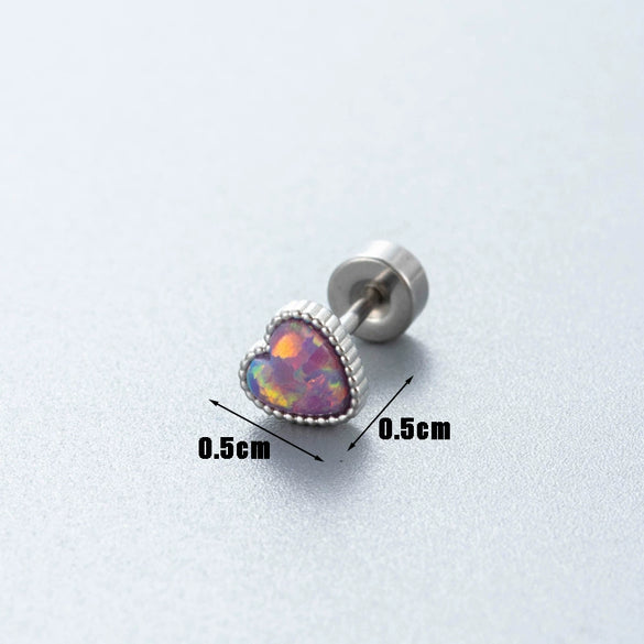 Wholesale Metal Earring With Star And Heart Shape Opal Inlay Highend Style
