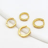 Wholesale Metal Earrings Accessories Gold Color Inlaid Zircon Round Electroplated