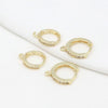 Wholesale Metal Earrings Accessories Gold Color Inlaid Zircon Round Electroplated