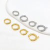 Wholesale Metal Earrings Accessories Gold Color Inlaid Zircon Round Electroplated