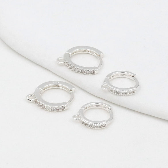 Wholesale Metal Earrings Accessories Gold Color Inlaid Zircon Round Electroplated