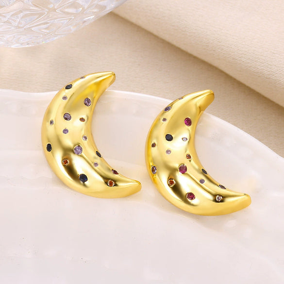 Wholesale Metal Earrings For Women Copper Geometric Sixpointed Star Electroplating Light Luxury Style