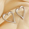 Wholesale Metal Earrings Stainless Steel Geometric Heart Style Electroplating