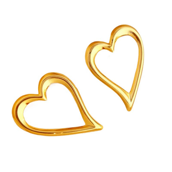 Wholesale Metal Earrings Stainless Steel Geometric Heart Style Electroplating