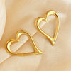 Wholesale Metal Earrings Stainless Steel Geometric Heart Style Electroplating