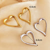 Wholesale Metal Earrings Stainless Steel Geometric Heart Style Electroplating