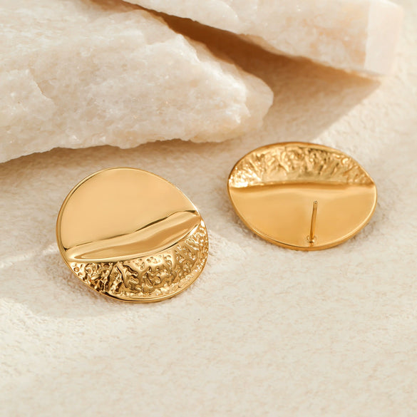 Wholesale Metal Earrings Stainless Steel 18K Electroplating Geometric Fashion Simple Irregular For Women