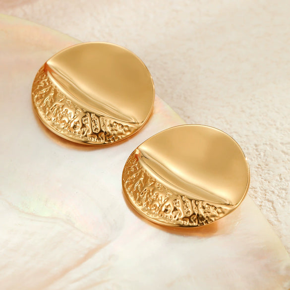 Wholesale Metal Earrings Stainless Steel 18K Electroplating Geometric Fashion Simple Irregular For Women