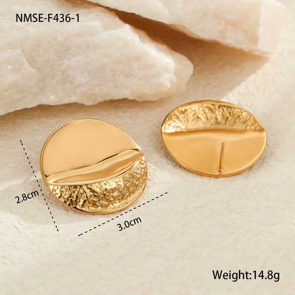 Wholesale Metal Earrings Stainless Steel 18K Electroplating Geometric Fashion Simple Irregular For Women