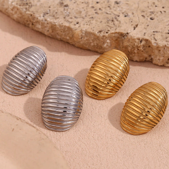 Wholesale Metal Earrings Stainless Steel 18K Gold Plated Geometric Pattern For Women