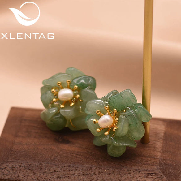 Wholesale Metal Earrings With Pearl And Flower Design Retro Elegant Electroplating For Women