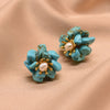Wholesale Metal Earrings With Pearl And Flower Design Retro Elegant Electroplating For Women