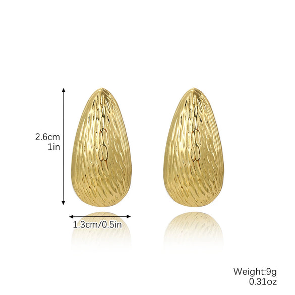 Wholesale Metal Earrings Zinc Alloy Simple Geometric Wave Drop Shape Electroplated For Women
