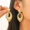Wholesale Metal Earrings Zinc Alloy Simple Geometric Wave Drop Shape Electroplated For Women