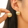 Wholesale Metal Earrings Zinc Alloy Simple Geometric Wave Drop Shape Electroplated For Women