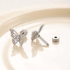 Wholesale Metal Electroplated Butterfly Style Copper Inlaid Zircon Stainless Steel Ear Bone Nail For Women