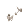 Wholesale Metal Electroplated Butterfly Style Copper Inlaid Zircon Stainless Steel Ear Bone Nail For Women