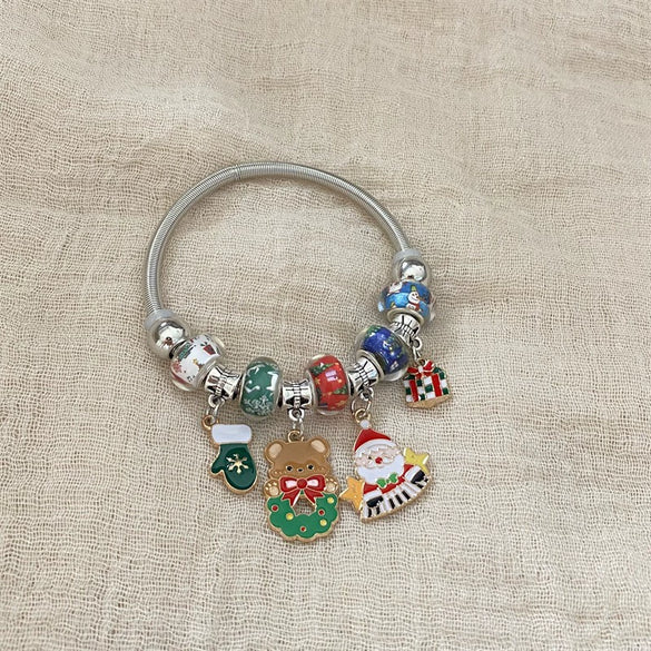 Wholesale Metal Electroplated Cartoon Characters Beaded Bracelet For Women