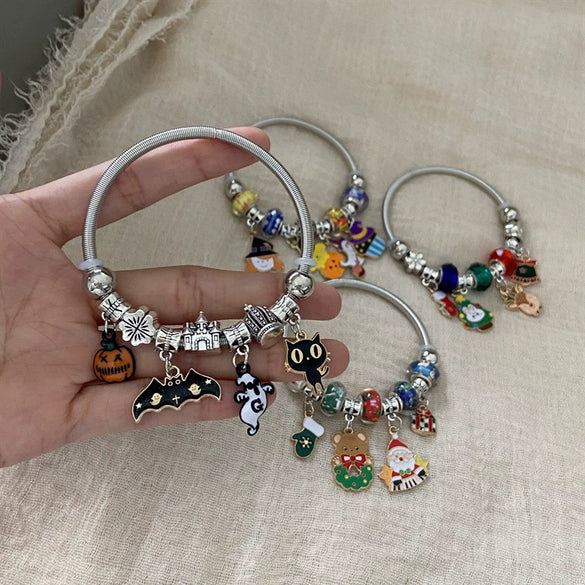 Wholesale Metal Electroplated Cartoon Characters Beaded Bracelet For Women