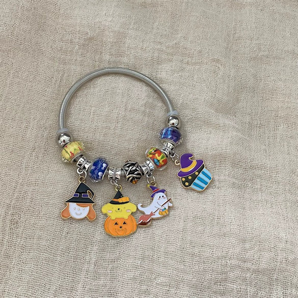 Wholesale Metal Electroplated Cartoon Characters Beaded Bracelet For Women