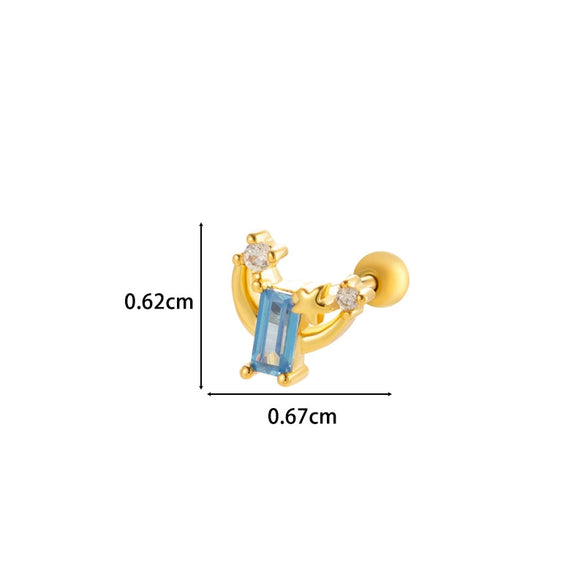 Wholesale Metal Electroplated Flower Star Moon Style Ear Bone Nail Cartilage Puncture Earrings For Women