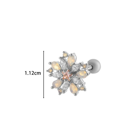 Wholesale Metal Electroplated Flower Star Moon Style Ear Bone Nail Cartilage Puncture Earrings For Women