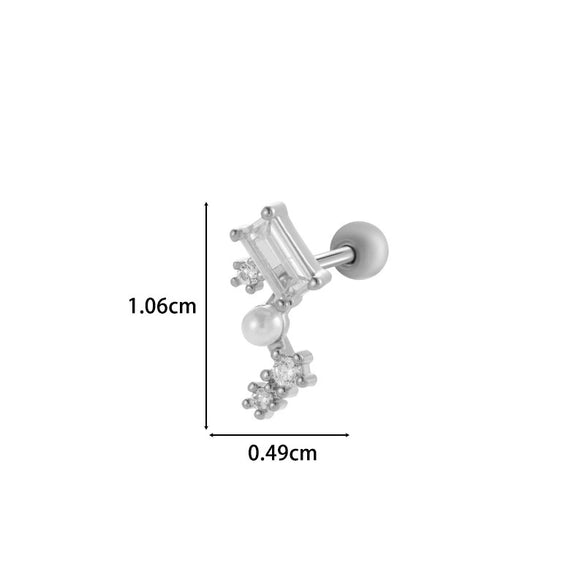 Wholesale Metal Electroplated Flower Star Moon Style Ear Bone Nail Cartilage Puncture Earrings For Women
