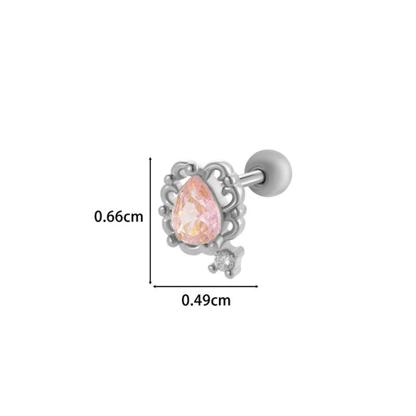 Wholesale Metal Electroplated Flower Star Moon Style Ear Bone Nail Cartilage Puncture Earrings For Women