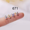 Wholesale Metal Electroplated Geometric Cross Zircon Ear Nail Women's Fashion Earrings