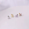 Wholesale Metal Electroplated Geometric Cross Zircon Ear Nail Women's Fashion Earrings