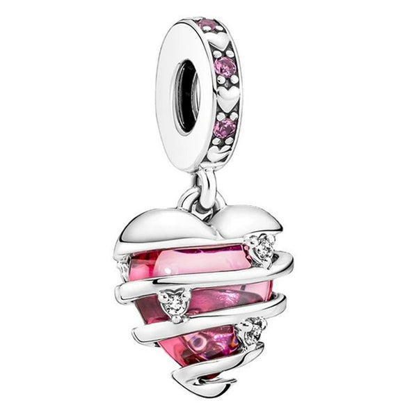 Wholesale Metal Electroplated Totem Pink Dripping Heart Popcorn Beaded Bracelet And Necklace Accessories