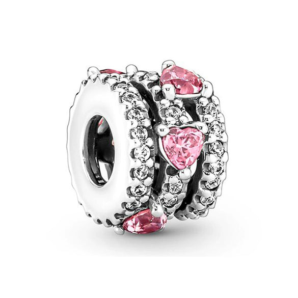 Wholesale Metal Electroplated Totem Pink Dripping Heart Popcorn Beaded Bracelet And Necklace Accessories