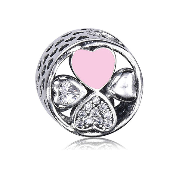 Wholesale Metal Electroplated Totem Pink Dripping Heart Popcorn Beaded Bracelet And Necklace Accessories