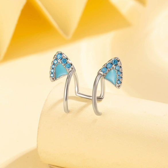 Wholesale Metal Electroplating Geometric Kitten Ear Bone Clip For Women Titanium Steel Micropaved Zircon Lovely Style Nonpierced