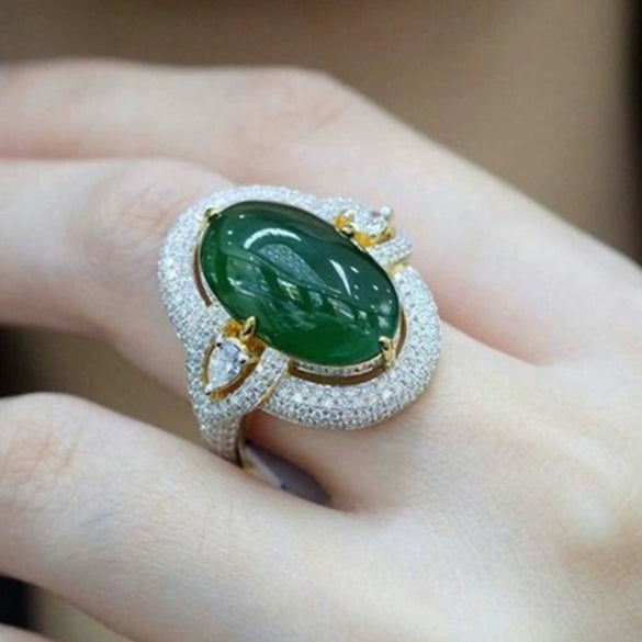 Wholesale Metal Elegant Geometric Artificial Diamond Inlaid Ring Electroplated Jewelry For Women And Unisex