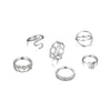 Wholesale Metal Elements Retro Diamond Hollow Butterfly Cross Snake Ring 6 Piece Set Alloy Electroplated For Women