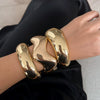 Wholesale Metal Exaggerated Geometric Style Electroplated Wide Bracelet