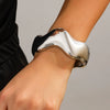 Wholesale Metal Exaggerated Geometric Style Electroplated Wide Bracelet