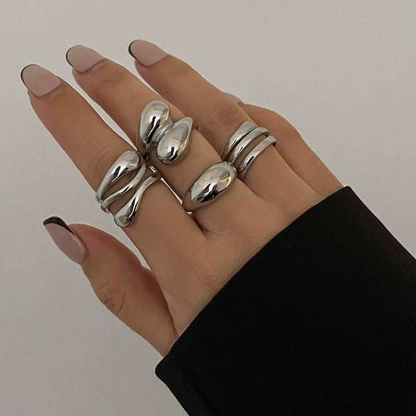 Wholesale Metal Exaggerated Geometric Style Electroplated Wide Bracelet